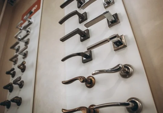 A display of door hardware