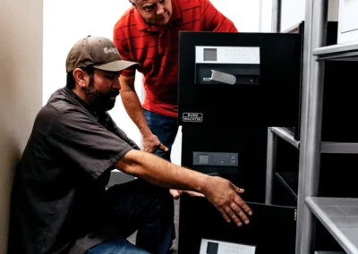 A customer inspects a Burg Wachter safe