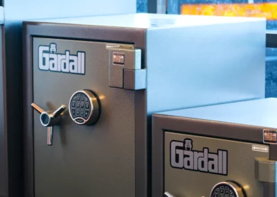 Gardall safes in the showroom